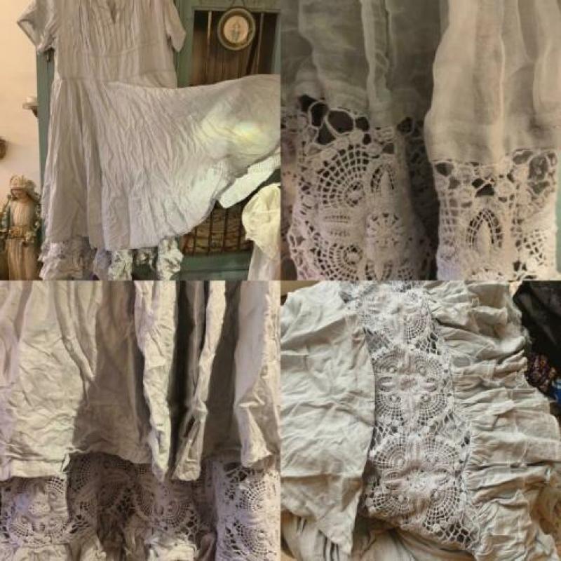 Ewi iWalla jurk , pracht kant , oud zacht blauw L XL