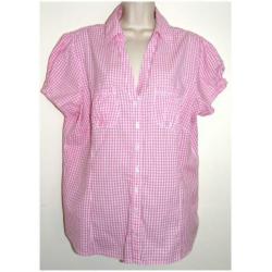 Yessica roze/wit geblokte zomer blouse maat 48