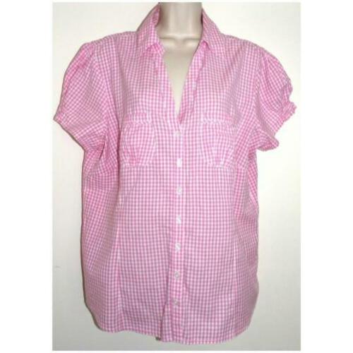 Yessica roze/wit geblokte zomer blouse maat 48