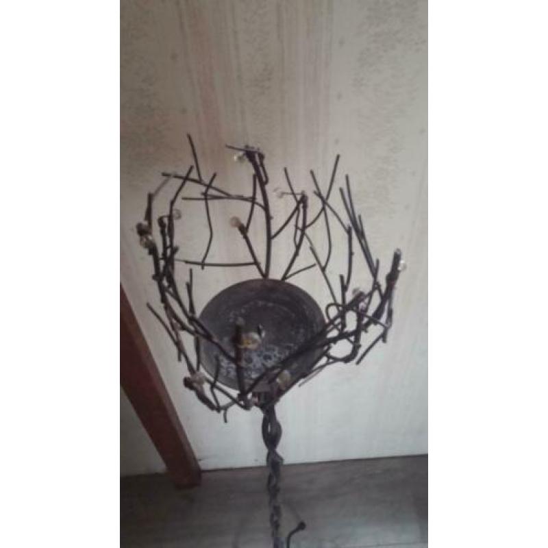 Kaarsenstandaard groot 110 cm met kaars wit