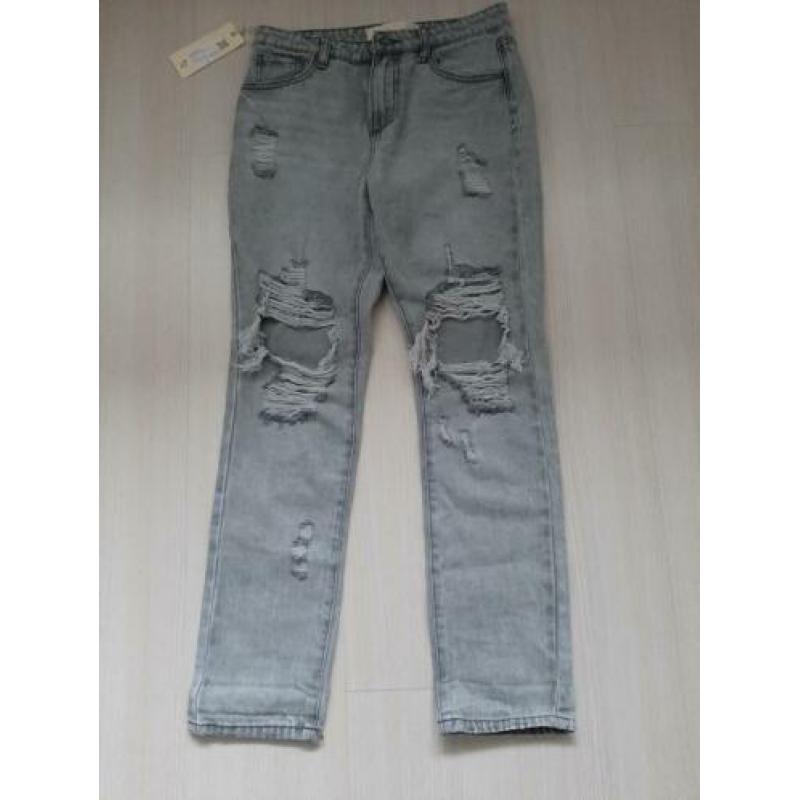 Nieuw grijs Queen Hearts mom jeans maat S