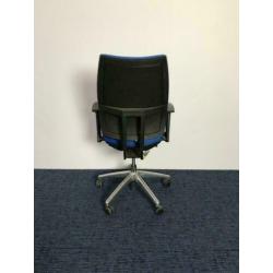 Bureaustoel Sitlife, blauwe, stof, zwart voetkruis