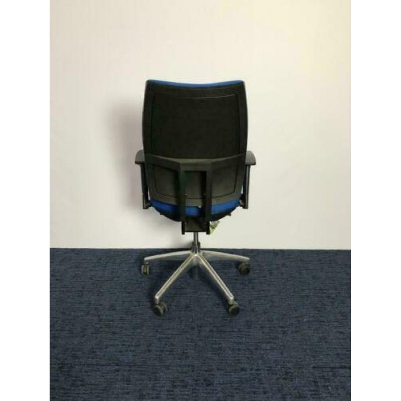 Bureaustoel Sitlife, blauwe, stof, zwart voetkruis