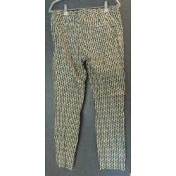 Zara Basic geel zwart patroon broek maat 38
