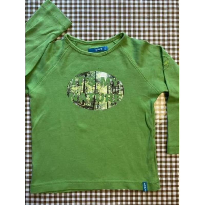 Shirtje Longsleeve appelgroen bor*z mt.104 (char)