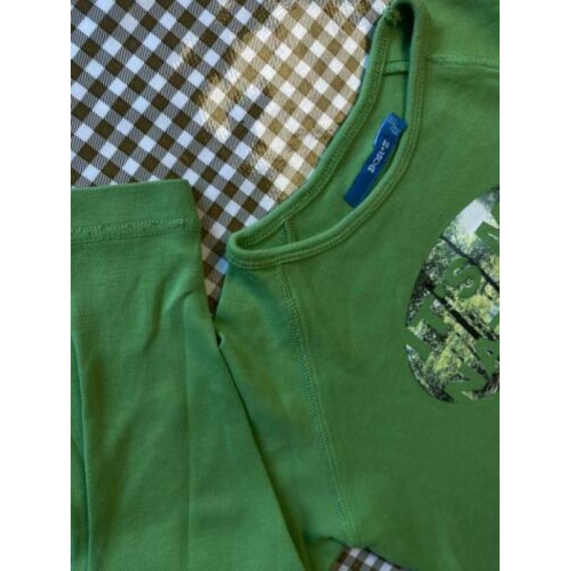 Shirtje Longsleeve appelgroen bor*z mt.104 (char)