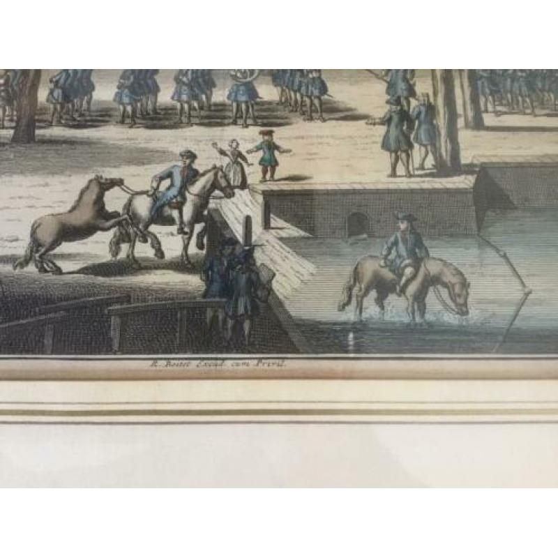 Antieke kopergravure uit 1730