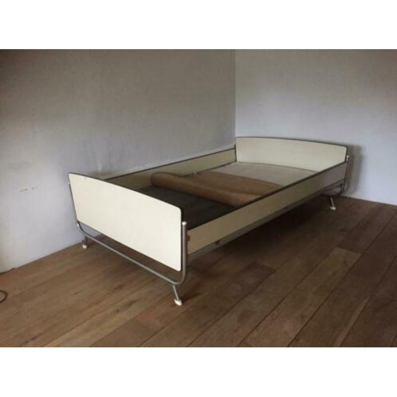 Bed ledikant vintage jaren 60, twijfelaar, 190x120