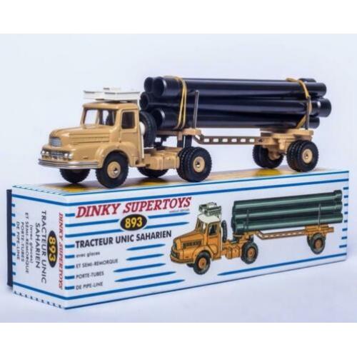 Dinky atlas toys 893 tracteur unic saharien semi pipe line.