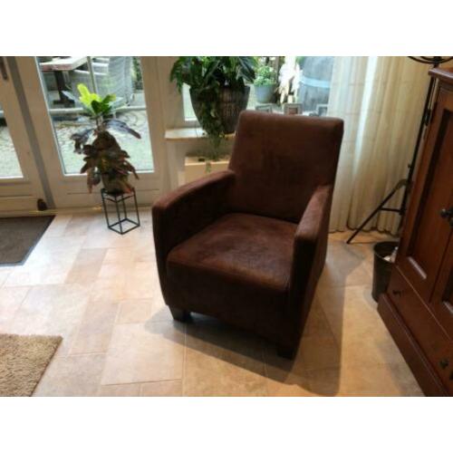 leren fautuil met suede lock