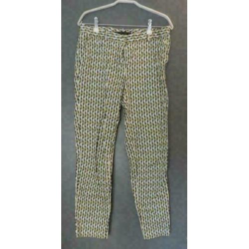 Zara Basic geel zwart patroon broek maat 38