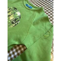 Shirtje Longsleeve appelgroen bor*z mt.104 (char)