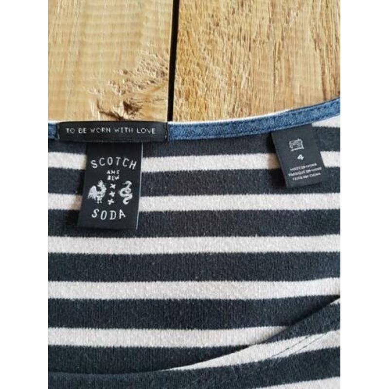 Scotch & Soda top grijs/roze maat 4