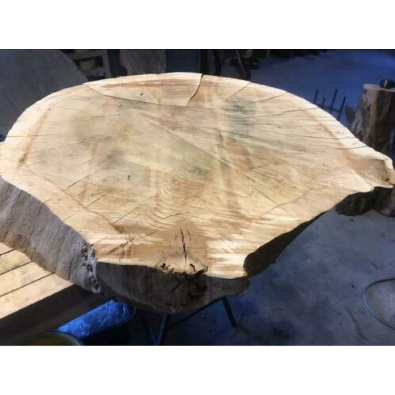 Eikenhouten boomstam tafelblad! 94 cm
