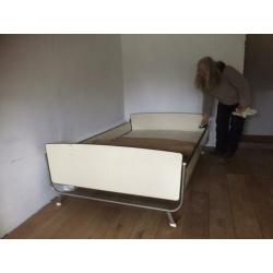 Bed ledikant vintage jaren 60, twijfelaar, 190x120