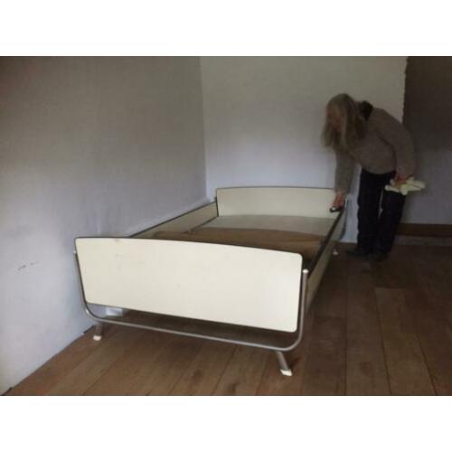 Bed ledikant vintage jaren 60, twijfelaar, 190x120