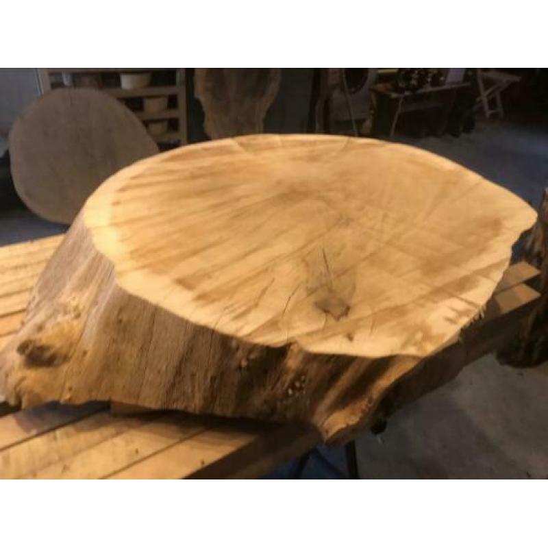 Eikenhouten boomstam tafelblad! 94 cm