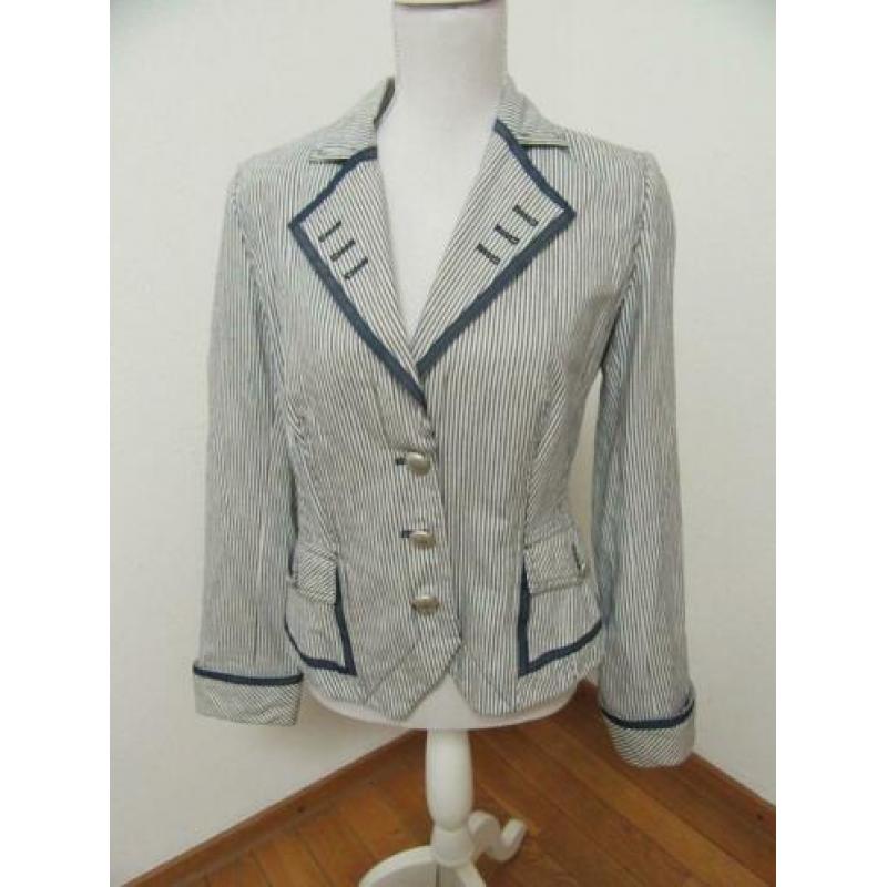 N40 apart colbert jasje BONAPARTE blauw wit maat 38
