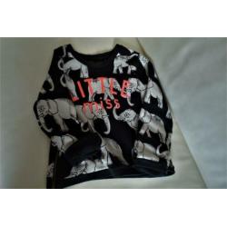 IKKS prachtige Sweater maat 116 zwart met olifanten