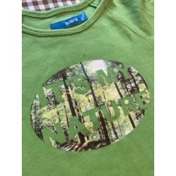 Shirtje Longsleeve appelgroen bor*z mt.104 (char)