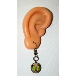 Vlinder oorbellen met clips, haakjes of stekers (4238)