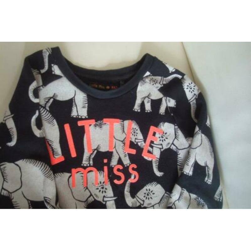 IKKS prachtige Sweater maat 116 zwart met olifanten