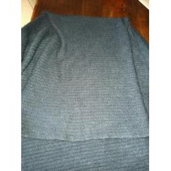 Blauwe poncho Wallis one size