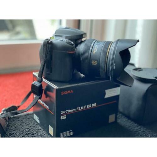 Nikon d7100 incl extra en Lens sigma 24-70mm F2.8