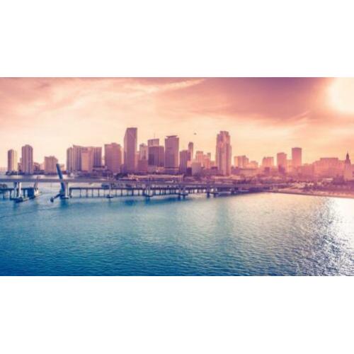 MIAMI DOWNTOWN FLORIDA Polyester Poster Banner Vlag