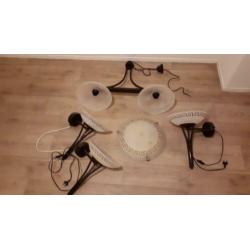 Lampen set, hanglamp, 3x wandlamp en plafonniere.