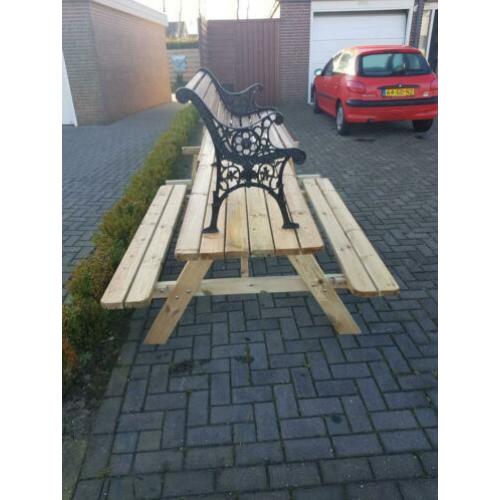 Extra grote picknicktafel 240 cm, 8 personen!
