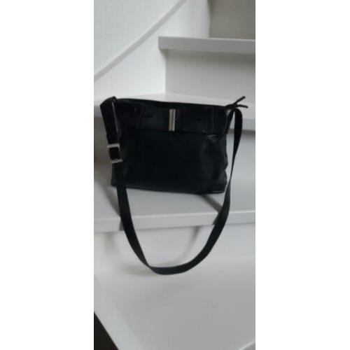 Tas claudio ferrici zwart leer 35x27cm i.z.g.st