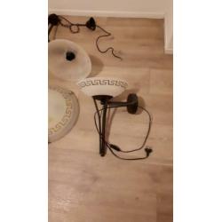 Lampen set, hanglamp, 3x wandlamp en plafonniere.