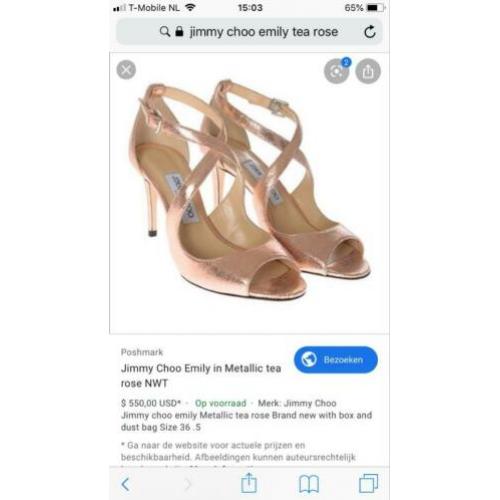 Jimmy choo Emily 85 maat 38 (trouwerij) 1 keer gedragen