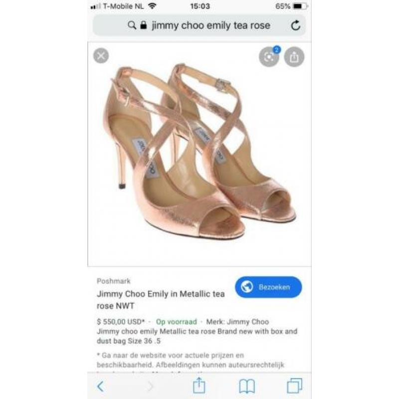 Jimmy choo Emily 85 maat 38 (trouwerij) 1 keer gedragen