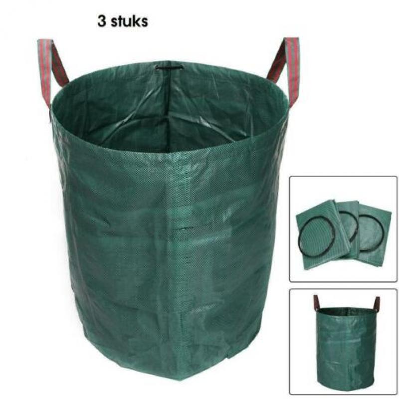 3 x tuinzak, afvalzak, bladzak 76 x 67 cm. 272 liter per zak