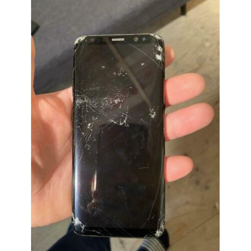Samsung Galaxy S8 zwart barst in scherm