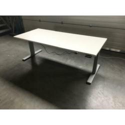 Elektrisch verstelbare zit/sta bureaus OG 180x80cm alu/wit
