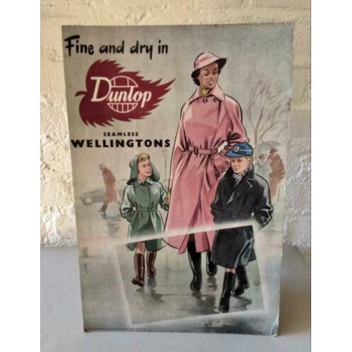 Vintage kartonnen reclameplaat: Dunlop.
