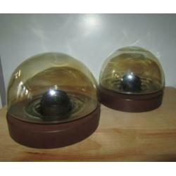 Vintage plafondlamp/plafonniere olieglans