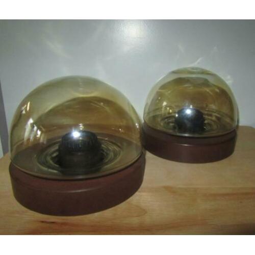 Vintage plafondlamp/plafonniere olieglans
