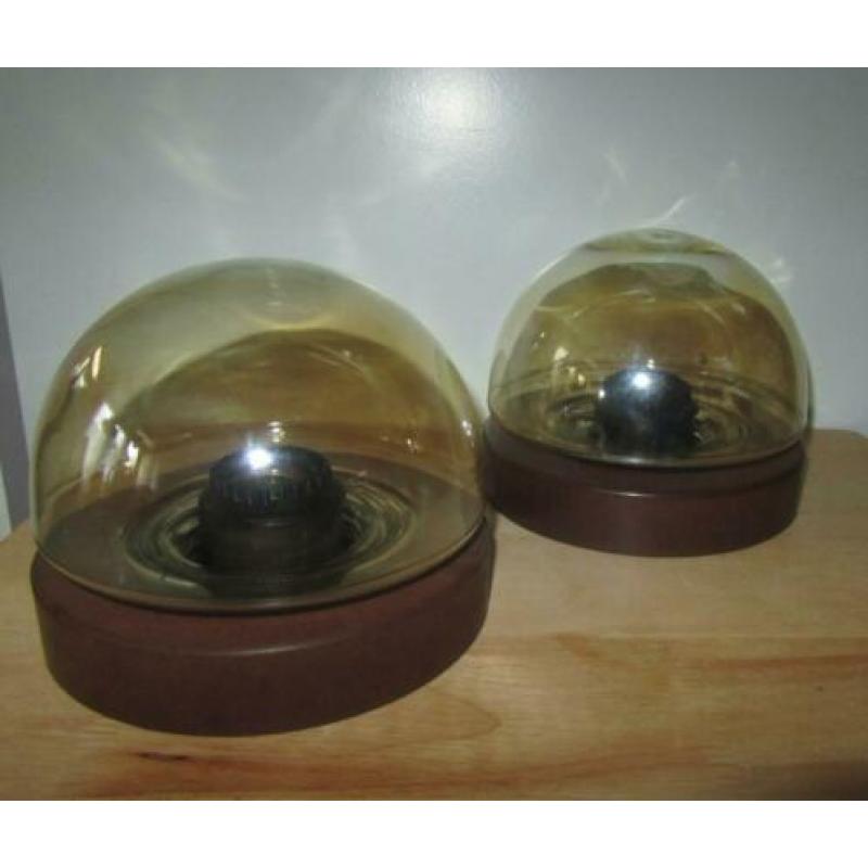 Vintage plafondlamp/plafonniere olieglans