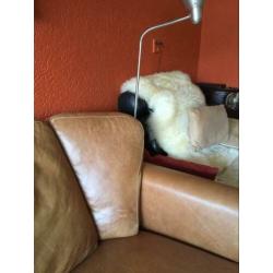 Stoere Landelijke Industrieele Lounge Bank Echt LEER