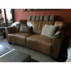 Stoere Landelijke Industrieele Lounge Bank Echt LEER