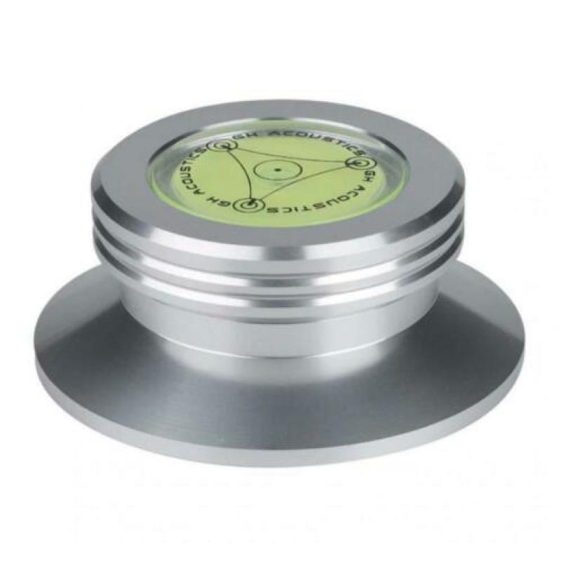 Platenpuck - Platengewicht met waterpas: zilverkleur!