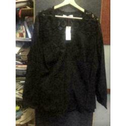 Zwart lace blouse, maat: l/xl