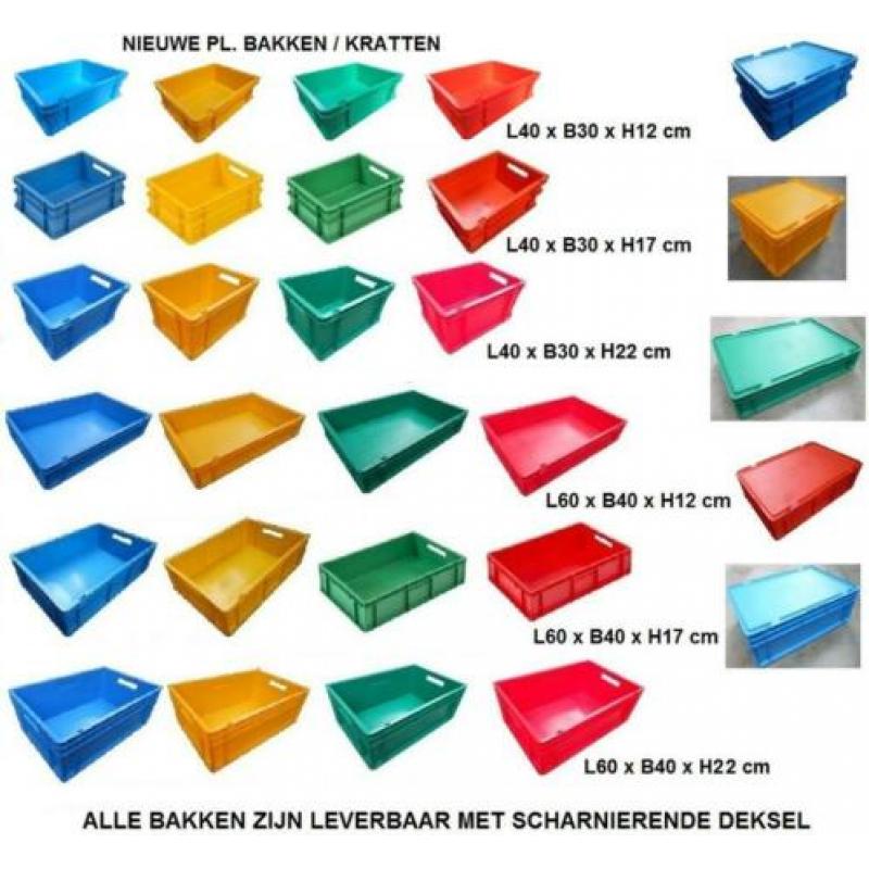 Nieuw PL. BAKKEN OPSLAGBAK STAPELBAK KRATTEN 60x40x17cm