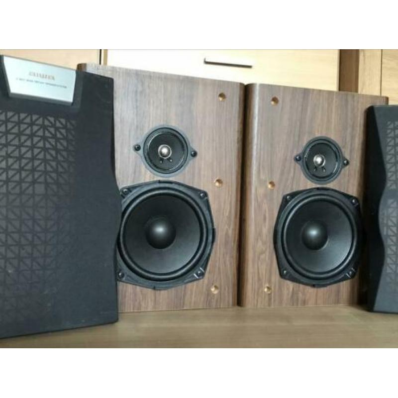 Set Aiwa Luidsprekers 80 Watt 2-Weg + Bassreflex Eiken