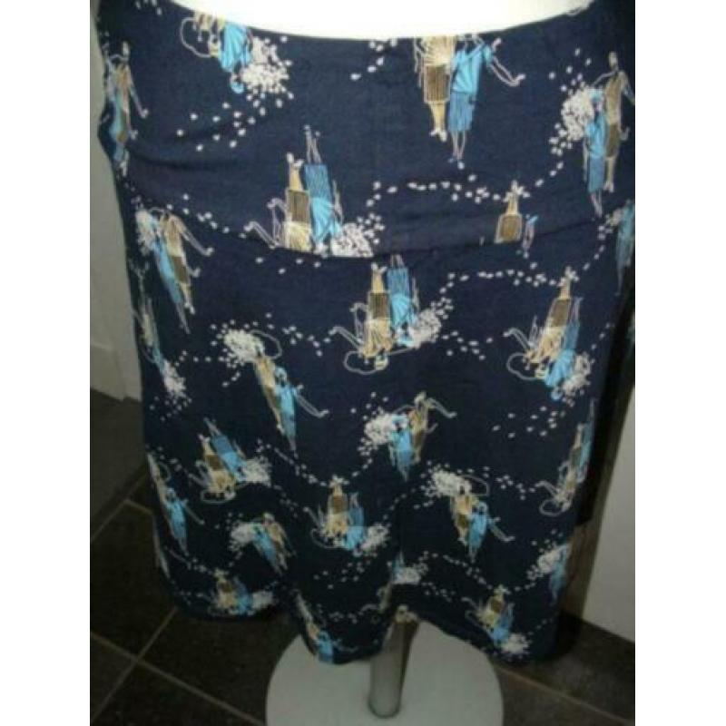 Donkerblauwe allover printed King Louie rok maat S