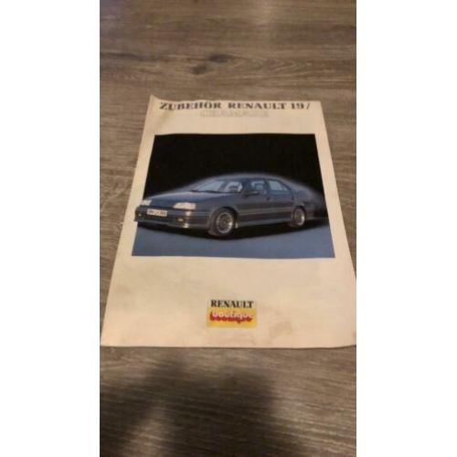 Renault 19 accessoires zubehör folder Duits